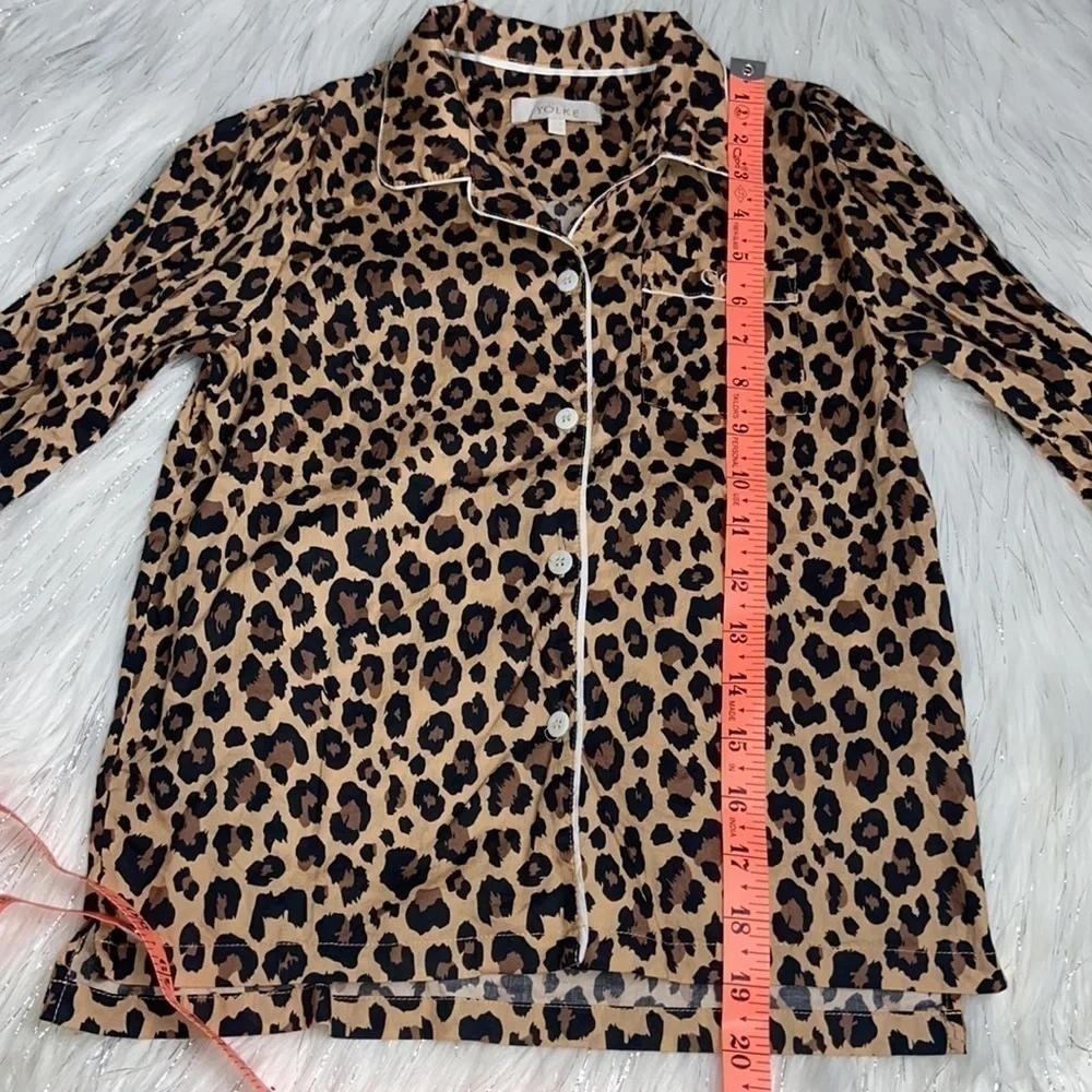 Little Yolke 7-8 Years Leopard Print Embroidered CG Pajama Top